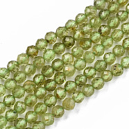 Natural Peridot Beads Strands, Faceted, Round, 3.5mm, Hole: 0.7mm, about 112pcs/strand, 15.35 inch(39cm)(G-S362-076)