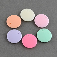 Opaque Acrylic Beads, Flat Round/Lentil, Mixed Color, 19.5x4.5mm, Hole: 1mm, about 300pcs/500g(SACR-R833-20mm-M)