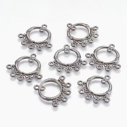 Tibetan Style Chandelier Components Links, Lead Free and Cadmium Free, Ring, Gunmetal, 26x25x2mm, Hole: 1.5mm(EA9736Y-B)