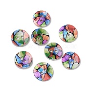 2-Hole Freshwater Shell Buttons, Flat Round, Colorful, 14x2mm, Hole: 2mm(SHEL-A004-01G)