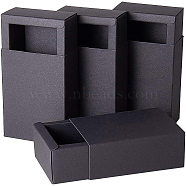 Kraft Paper Folding Box, Drawer Box, Rectangle, Black, 11.2x8.2x4.2cm, 20pcs/set(CON-BC0004-32B-B)