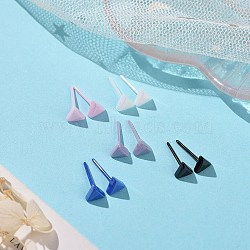 Hypoallergenic Bioceramics Zirconia Ceramic Stud Earrings, Triangle, No Fading and Nickel Free, Mixed Color, 5x6mm(EJEW-Z023-09)