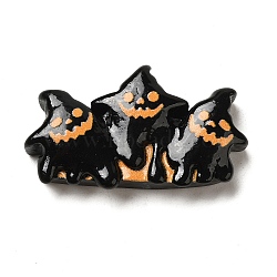 Halloween Theme Cartoon Resin  Cabochons, Pumpkin, 19x32x6.5mm(CRES-D043-01I)