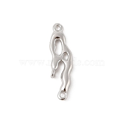 925 Sterling Silver Irregular Shaped Chandelier Component Links, with 925 Stamp, Rhodium Plated, Platinum, 22.5x6.5x2.5mm, Hole: 1.2mm(STER-D288-01P)