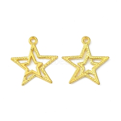 Tibetan Style Alloy Pendants, Lead Free and Cadmium Free, Star, Christmas, Golden, about 23mm long, 20.5mm wide, 2mm thick, hole: 1.5mm(K08TM011)