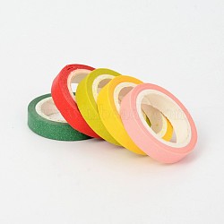 DIY Scrapbook Pulled Decorative Paper Tapes, Adhesive Tapes, Mixed Color, 8mm, 5m/roll, 10rolls/box(DIY-A002-L818-802)