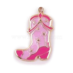 Alloy Enamel Pendants, Golden, Cowboy Boot, 34x23mm(ENAM-YWC0002-01A-02)