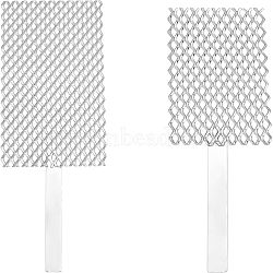 SUPERFINDINGS 2Pcs 2 Style Platinized Titanium Anode Rhodium Jewelry Plating Tool Mesh, with Handle, Rectangle, Platinum, 1pc/style(TOOL-FH0001-40)