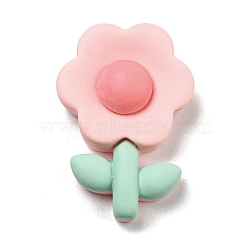 Opaque Resin Cabochons, Frosted Sunflower, Misty Rose, 34x24x8.5mm(CRES-D014-02D)