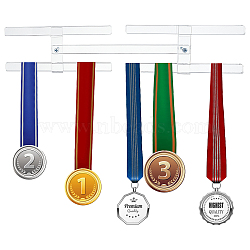 Wall Mount Transparent Acrylic Medal Display Stands, for Family Collection Medal Display with Iron and Piastic Accessories, Clear, 2.9~22x0.7~7.5x0.6~1.55cm, 7pcs/set(ODIS-WH0036-08)
