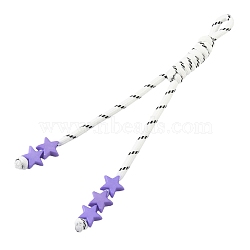 Polyester Pendant Decoration, with Star Beads for Bag Ornaments, White, 200mm(HJEW-YWC0001-03G)