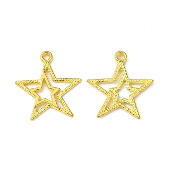 Tibetan Style Alloy Pendants, Lead Free and Cadmium Free, Star, Christmas, Golden, about 23mm long, 20.5mm wide, 2mm thick, hole: 1.5mm
