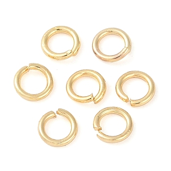 Brass Jump Rings, Open Jump Rings, Real 18K Gold Plated, 4x0.7mm, Inner Diameter: 2.5mm, about: 2200pcs/100g