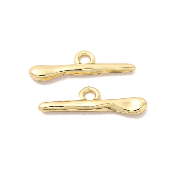 Alloy Pendants, Long-Lasting Plated, Cadmium Free & Lead Free, Irregular Shape, Light Gold, 6x22x2.2mm, Hole: 2.2mm