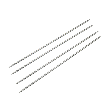 Stainless Steel Double Pointed Knitting Needles(DPNS), Stainless Steel Color, 350x3.25mm, 4pcs/bag