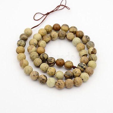 Naturelle jaspe d'image chapelets de perles rondes(X-G-G-P070-55-6mm)-2