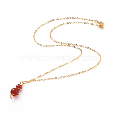 Natural Gemstone Pendant Necklace & Dangle Earrings Jewelry Sets(SJEW-JS01060)-3