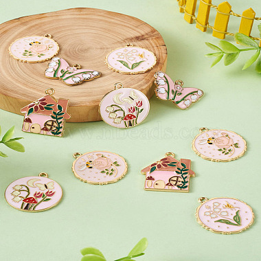 20Pcs 5 Style Rack Plating Alloy Enamel Pendants(ENAM-YS0001-09)-22