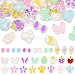 36Pcs 6 Styles Transparent Acrylic Beads, with Enamel, Mixed Shapes, Mixed Color, 15~25x15.5~24.5x7~9mm, Hole: 3.5~4mm, 6pcs/style(ACRC-YW0001-04)