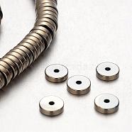 Electroplate Non-magnetic Synthetic Hematite Beads Strands, Heishi Beads, Disc/Flat Round, Antique Bronze Plated, 8x2mm, Hole: 1mm, about 194pcs/strand, 15.7 inch(G-F300-17C-06)
