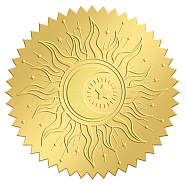 Self Adhesive Gold Foil Embossed Stickers, Medal Decoration Sticker, Sun Pattern, 5x5cm(DIY-WH0211-147)