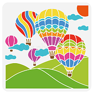 PET Hollow Out Drawing Painting Stencils, for DIY Scrapbook, Photo Album, Hot Air Balloon, 30x30cm(DIY-WH0391-0707)