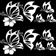 4 Sheets 2 Styles PVC Waterproof Car Stickers, Self-Adhesive Decals, for Vehicle Decoration, Butterfly, White, 117~154x140~188x0.2mm, Stickers: 50~147x63~132mm, 2 sheets/style(DIY-GF0007-36B)