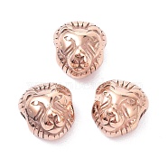 Ion Plating(IP) 304 Stainless Steel Beads, Lion Head, Rose Gold, 12x10.5x8mm, Hole: 2.7mm(STAS-P291-09RG)