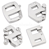 Unicraftale 4Pcs 4 Styles 304 Stainless Steel Adjustable Clasps, for Jewelry Making, Stainless Steel Color, 14~15.5x13~15.5x3~3.8mm, Inner Diameter: 2.5~3.7x3.5~6.5mm, 1pc/style(STAS-UN0039-88)