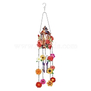 DIY Diamond Painting Windchime Decoration Kits, Including Resin Rhinestones, Pen, Tray & Glue Clay, Red, 730x190mm(PW-WG80569-01)