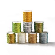 8 Rolls Polyester Sewing Thread, 6-Ply Polyester Cord for Jewelry Making, Mixed Color, 0.4mm, about 27.34 Yards(25m)/Roll(OCOR-E026-04)