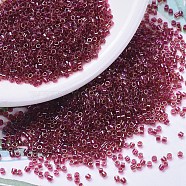 MIYUKI Delica Beads, Cylinder, Japanese Seed Beads, 11/0, (DB0282) Cranberry Lined Light Topaz Luster, 1.3x1.6mm, Hole: 0.8mm, about 10000pcs/bag, 50g/bag(SEED-X0054-DB0282)