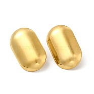 Ion Plating(IP) 304 Stainless Steel Stud Earrings, with Vertical Loops, Oval, Real 18K Gold Plated, 23.5x14mm, Hole: 4mm, Pin: 0.8mm(EJEW-I281-19G)