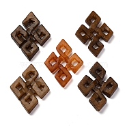 Dyed Natural Xiuyan Jade Carved Pendants, Rhombus Charms, Mixed Color, 35~36x27~28x3.5~4.5mm(G-M195-08A)