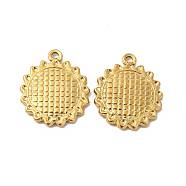 Ion Plating(IP) 304 Stainless Steel Pendants, Sunflower Charm, Golden, 21x18x2mm, Hole: 1.5mm(STAS-E182-13G)