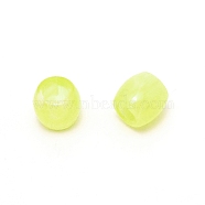 Resin Large Hole Beads, Barrel, Champagne Gold, 11.5x11mm, Hole: 6mm, about 49pcs/32g(RESI-TAC0001-95G)