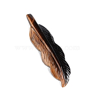 Natural Tiger Eye Carved Feather Figurines Statues for Home Office Desktop Decoration, 90~110mm(PW-WGB7357-05)