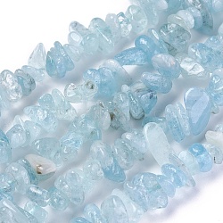 Natural Aquamarine Beads Strands, Chip, 4~11x3.5~7x2~4.5mm, Hole: 1mm, about 156~162pcs/strand, 15.35 inch~15.62 inch(39~39.7cm)(G-E271-96A)