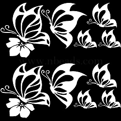 4 Sheets 2 Styles PVC Waterproof Car Stickers, Self-Adhesive Decals, for Vehicle Decoration, Butterfly, White, 117~154x140~188x0.2mm, Stickers: 50~147x63~132mm, 2 sheets/style(DIY-GF0007-36B)