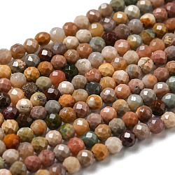 Natural Agate Beads Strands, Faceted, Round, 2mm, Hole: 0.5mm, about 203~205pcs/strand, 15.55~15.75 inch(39.5~40cm)(G-G991-A03-B)