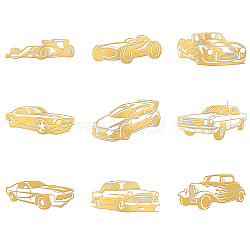 Nickel Decoration Stickers, Metal Resin Filler, Epoxy Resin & UV Resin Craft Filling Material, Car Pattern, 40x40mm, 9 style, 1pc/style, 9pcs/set(DIY-WH0450-002)