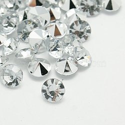 Imitation Taiwan Acrylic Rhinestone Cabochons, Pointed Back & Faceted, Diamond, Clear, 7x5mm(GACR-A003-7mm-01)