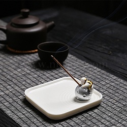 Porcelain Incense Burners, Square Incense Holders, Home Office Teahouse Zen Buddhist Supplies, Astronaut, 90x90x13mm(PW-WG41581-02)