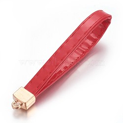 Multifunction PU Leather Mobile Straps, with Plastic Findings, Red, 107~109x9.5~10mm(MOBA-F006-A06)