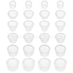 24Pcs 6 Styles Silicone Cover for Bag Feets, Mixed Shapes, Clear, 5~9x7~13mm, Inner Diameter: 5~11mm, 4pcs/style(SIL-FH0001-17)