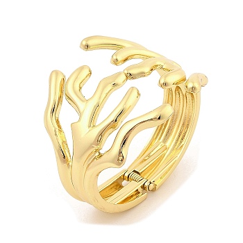 Alloy Wide Bangles for Women, Tree Trunk, Golden, Inner Diameter: 2-3/8x1-7/8 inch(5.95x4.75cm)