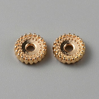 Alloy Spacer Beads, Flat Round, Light Gold, 5.5x1.7mm, Hole: 1.2mm