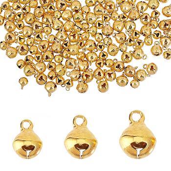 240Pcs 3 Styles Brass Christmas Bell Charms, Golden, 8.5~11.5x6~10mm, Hole: 1.4~1.6mm