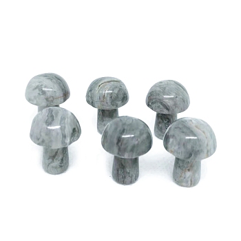 Natural Picasso Jasper Healing Mushroom Figurines, Reiki Energy Stone Display Decorations, 22mm