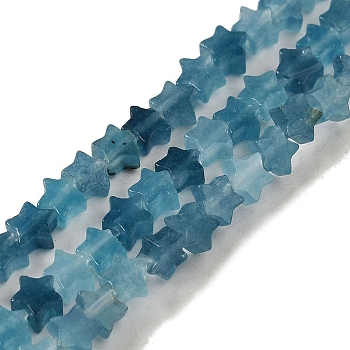 Dyed Natural White Jade Imitation Aquamarine Beads Strands, Star, 4x4.5x2mm, Hole: 0.8mm, about 102pcs/strand, 15.35 inch(39cm)